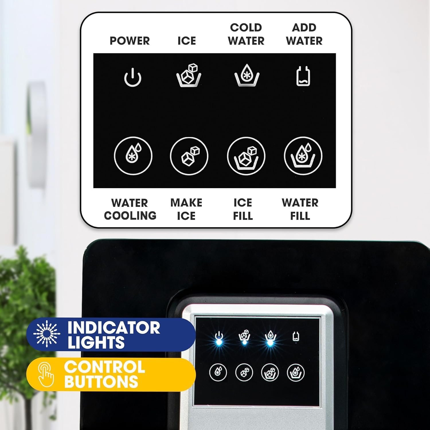 Water and Ice Dispenser Bottom Load Self-Making Ice Machine and Water Cooling