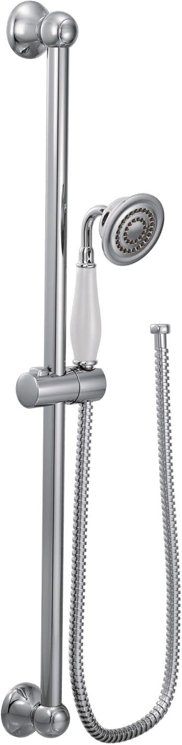 Moen S12107EP Weymouth Traditional Eco-Performance Handshower Handheld Shower with 30-Inch Slide Bar and 69-Inch Metal Hose, Chrome