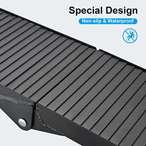 10ft Motorcycle Ramp 1500LBS Capacity, 120"x17.7" Black Truck Ramps, Loading Ramps for Pick Up Motorcycle, ATV, UTV, Dirt Bike, Lawn Mower, Golf Cart, Garden Tractor