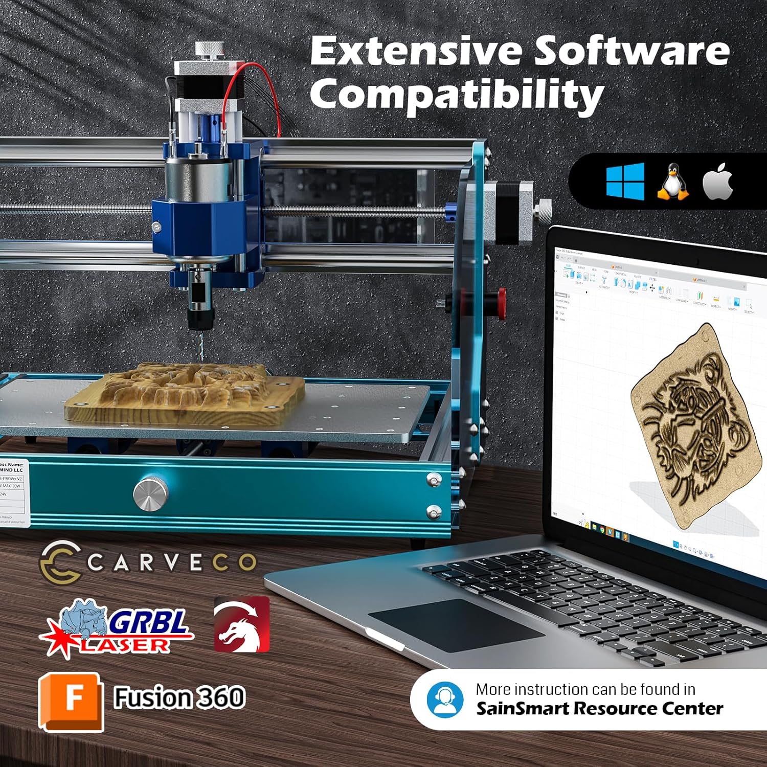 Genmitsu 3018-PROVer V2 CNC Router Machine for Beginner + Y-Axis Extension Kit