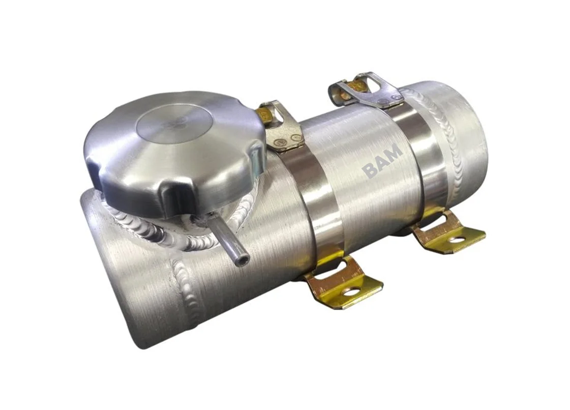 3x15 End Fill Round Spun Aluminum Gas Tank ( .46 Gallon ) w/Vent Tube & Brackets - 1/8 NPT