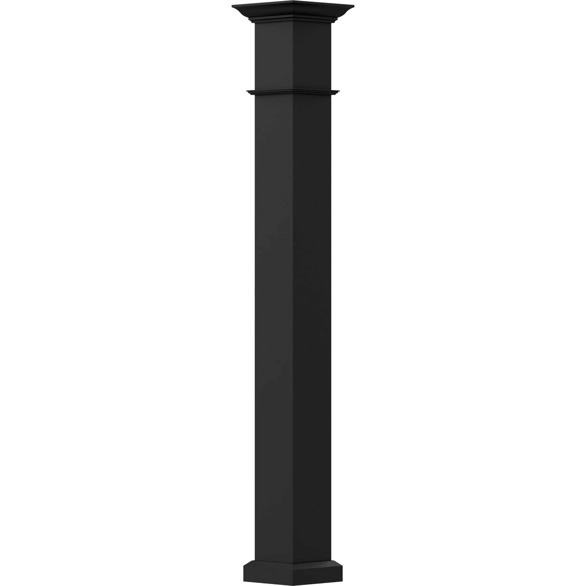 AFCO 6x22 x 9& Endura-Aluminum Wellington Style Column, Square Shaft (FOR Post Wrap Installation), Non-Tapered, Textured Black F