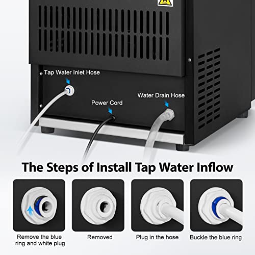Commercail Ice Maker 160Lbs/24H with 35Lbs Ice Capacity,Upgraded 15" Wide Under Counter Ice Machine 63Pcs Ice Cubes,Commercial Ice Machine Self Clean Stainless Steel Built-in or Freestanding