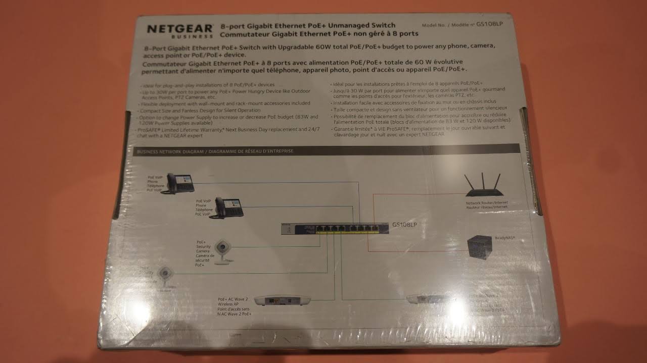 NETGEAR GS108LP Unmanaged Switch - 8 PoE+ Ethernet Ports