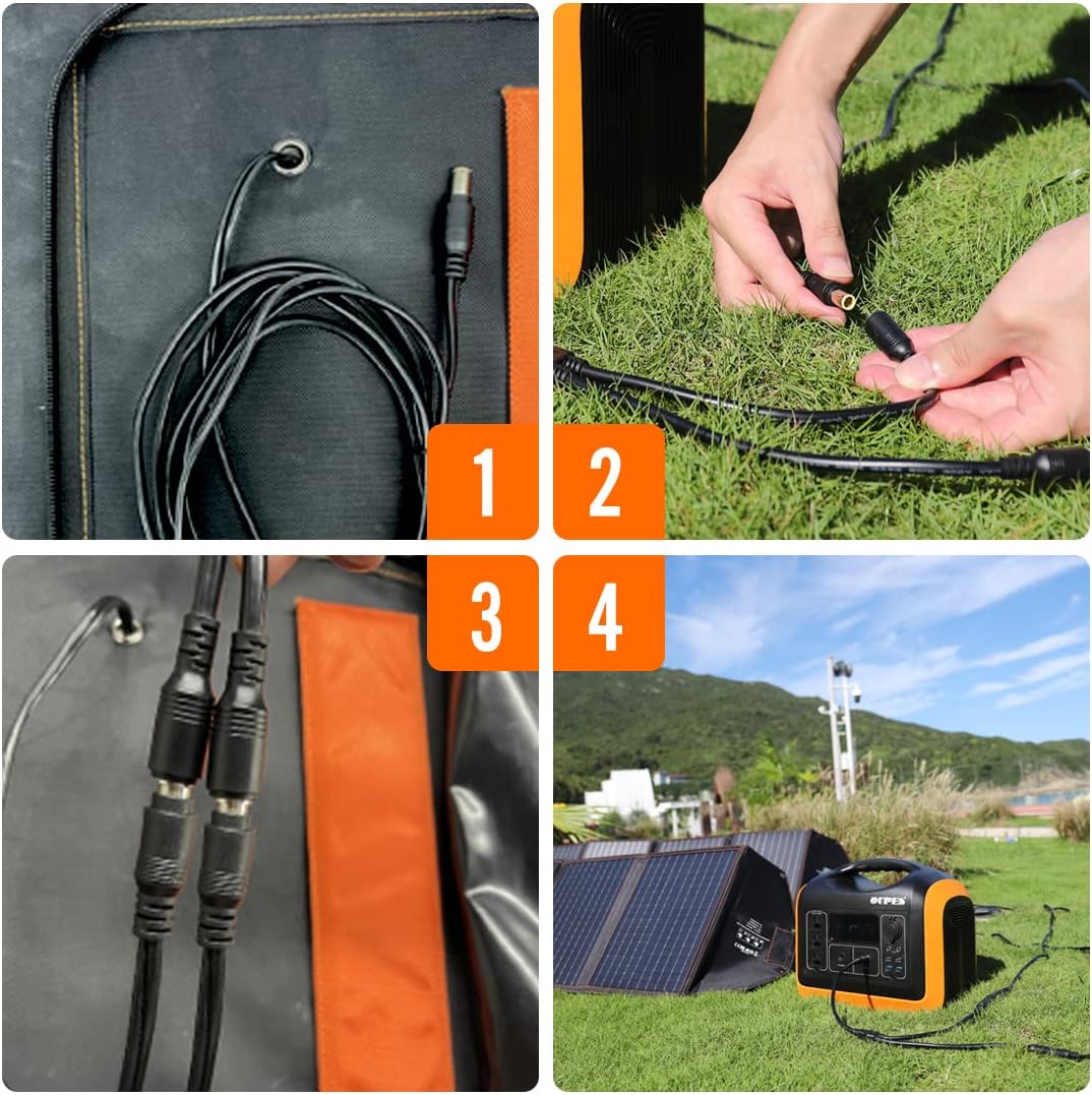 OUPES Solar Generator 1800W/1488Wh w/ 2 X 100W Foldable Solar Panel, Portable Power Station (Peak 4000W) 10 AC Outputs, LiFePO4 Battery w/ 3x 110V AC Outlets for Outdoors Adventure Travel Camping RV Emergency