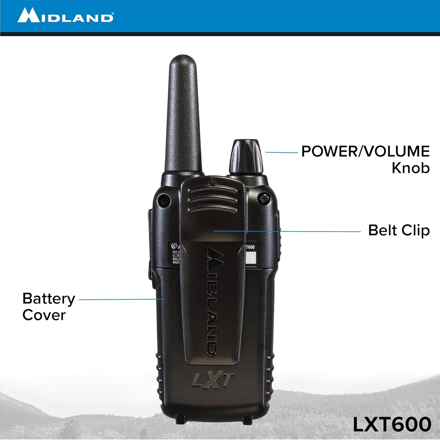 Midland LXT600VP3 36 Channel FRS Two-Way Radio - Up to 30 Mile Range Walkie Talkie - Black (LXT600VP3 (8 Pack))