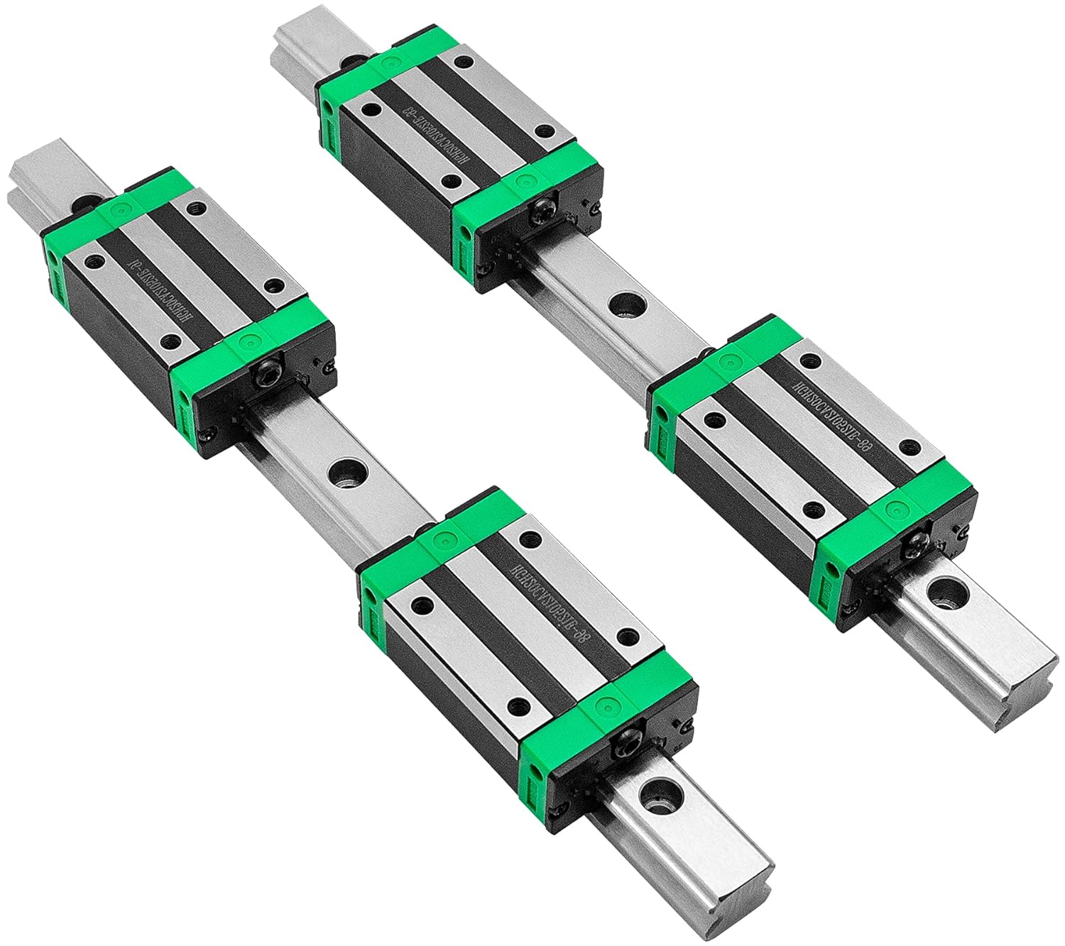 Linear Rail 15-300mm 2X Linear Guideway Rail 4X Square Type Carriage Bearing Block Linear Rail Support for 15mm Slotted Bearings