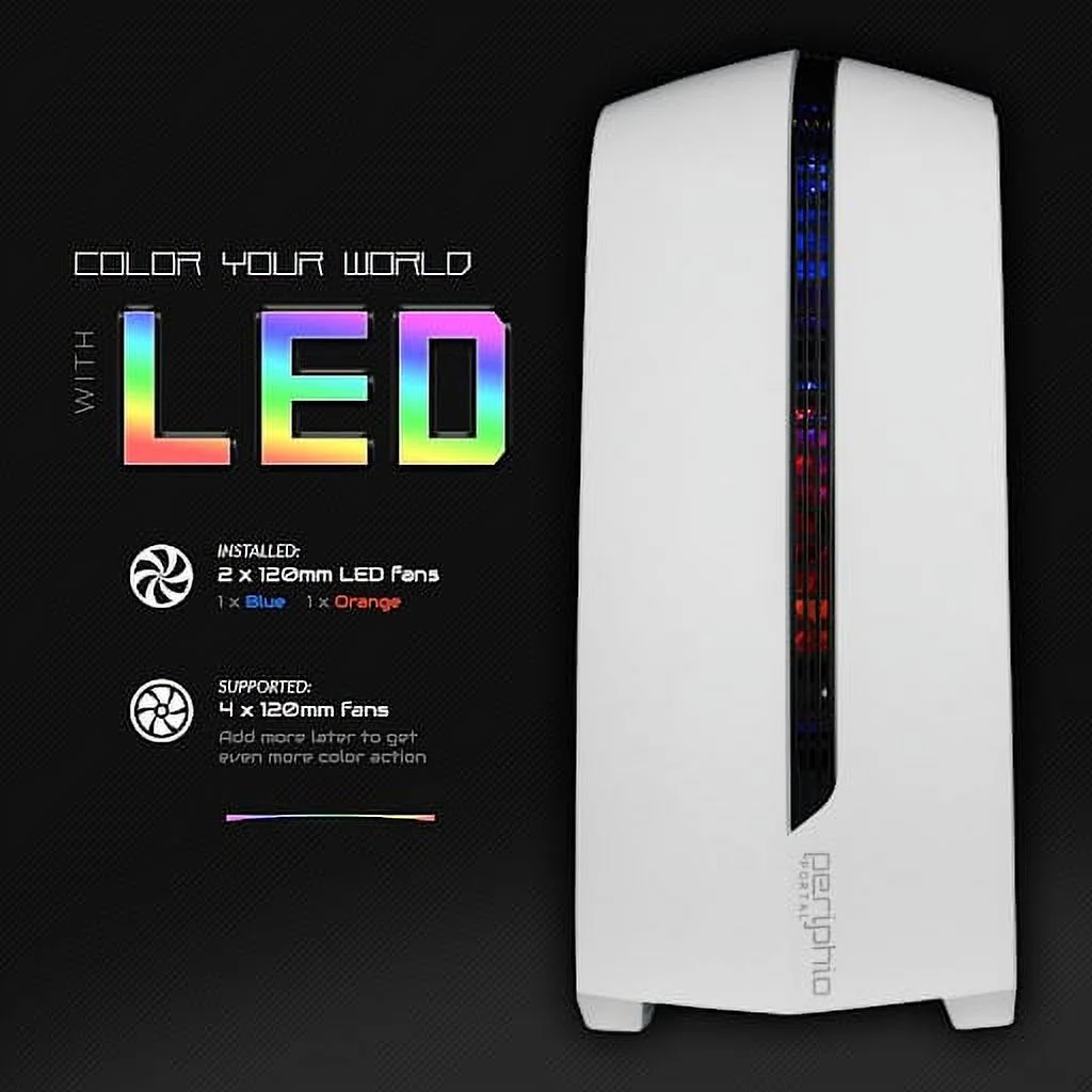 Periphio Warp Gaming PC Computer | AMD Athlon 3000G | Radeon Vega 3 (2GB) | 500GB SSD | 16GB DDR4 RAM | 1080p Gaming | RGB Gaming Bundle | Windows 10 Home Gaming Desktop