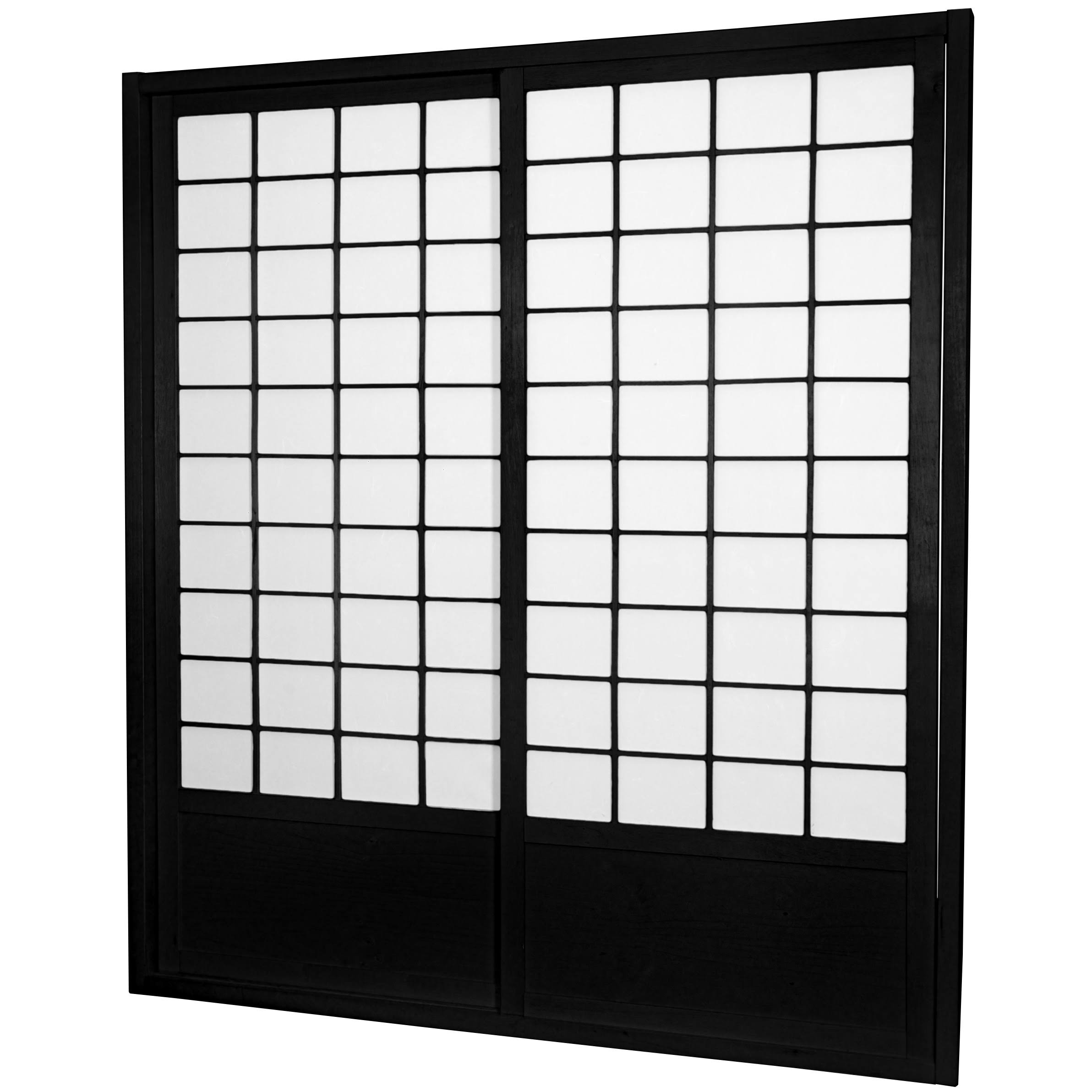 Oriental Furniture Double-Sided Zen Shoji Sliding Door Kit (Black)