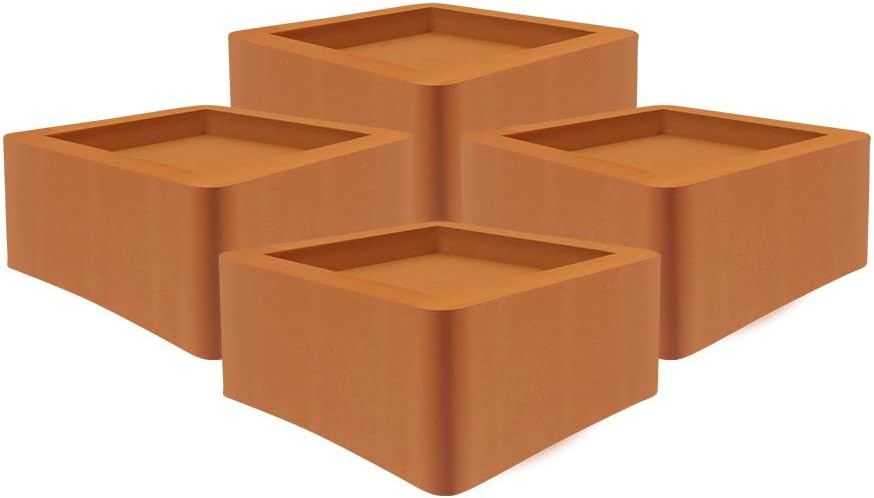 DuraCasa 3 Inch Bed Risers - Fits Huge 5.5 Inch Bed or Furniture Post, Creates an Additional 3 Inches of Height or Storage! Heavy-Duty Table, Chair, Desk or Sofa Riser (4, 3 Inch Black)