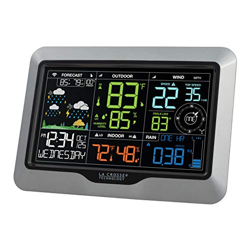 La Crosse Technology Professional Smart Wi-Fi Weather Station with Remote Monitoring (400 Foot Range), Wind and Rain Gauges, Temperature and Humidity Sensors, and Forecasting - V42-PRO-INT