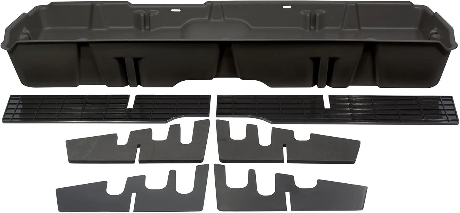 DU-HA Under Seat Storage Fits 07-13 Chevrolet/GMC Silverado/Sierra Light Duty & 07-14 Heavy Duty Crew Cab, Dk Gray, Part #10042