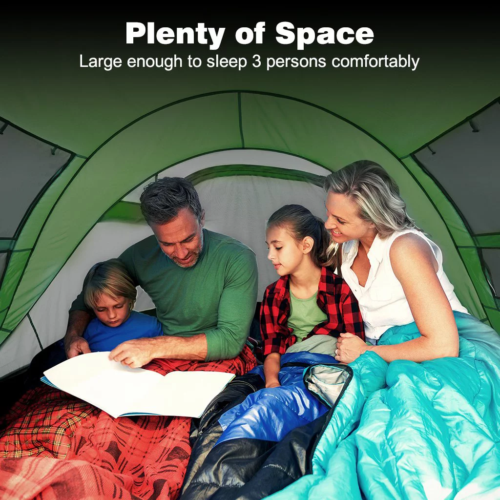 4 Person Easy Pop up Tent Waterproof Automatic Setup 2 Doors-Instant Family Tents for Camping Hiking & Traveling