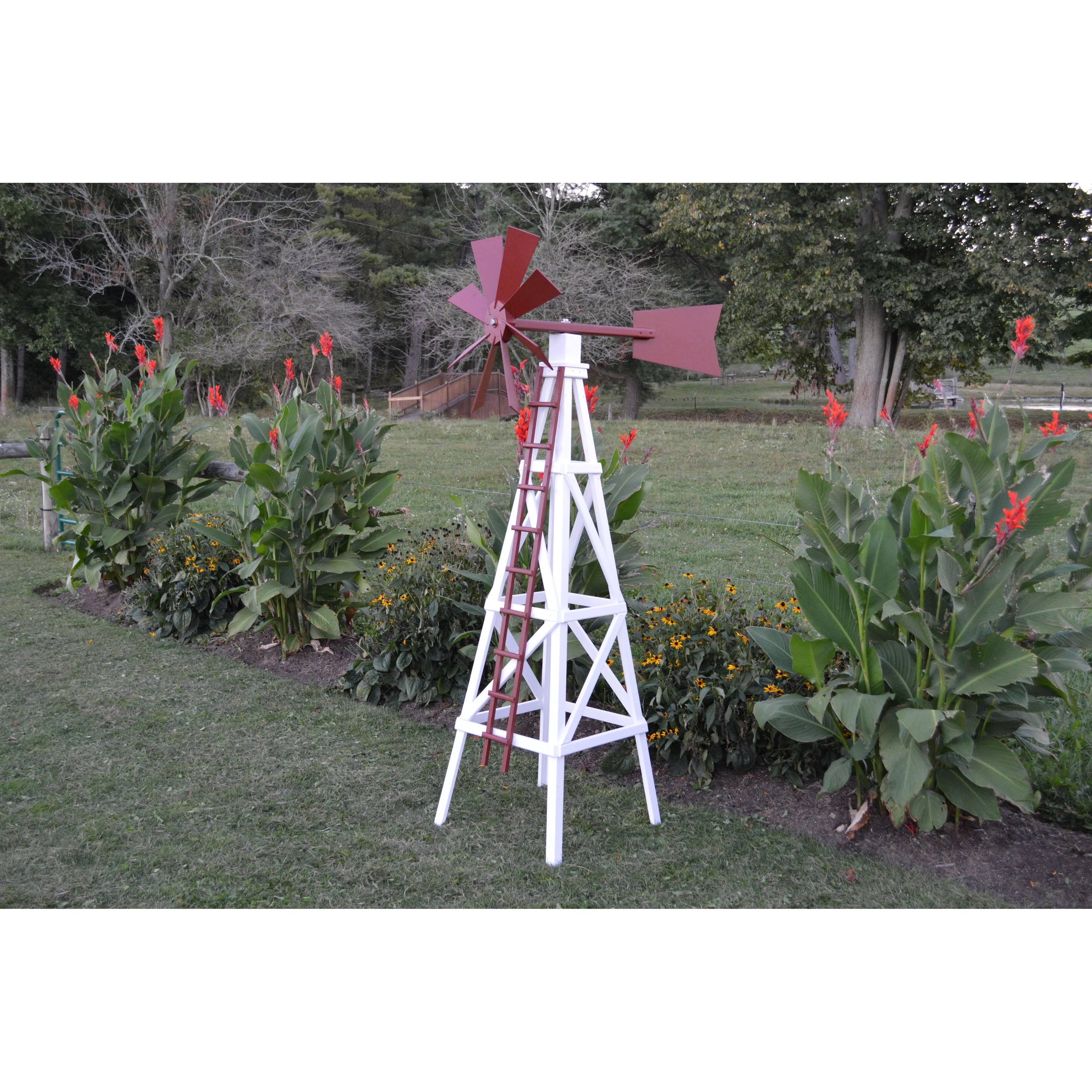 Farm Style Windmill - White