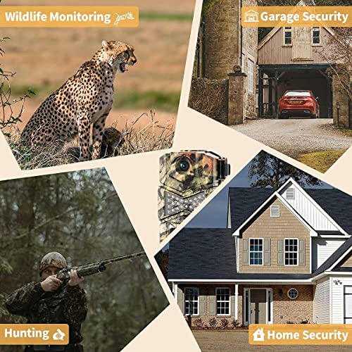 Trail Cameras 2 Pack 24MP 1080P HD, Waterproof Game Camera Motion Activated with Fast Trigger Time Infrared Night Vision, Hunting Camera for Outdoor Wildlife Monitoring