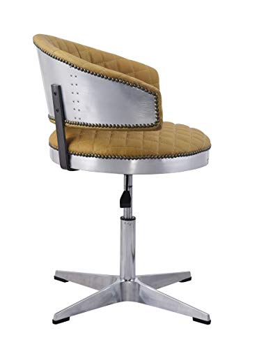 Acme Brancaster Adjustable Chair in Turmeric Top Grain Leather and Chrome