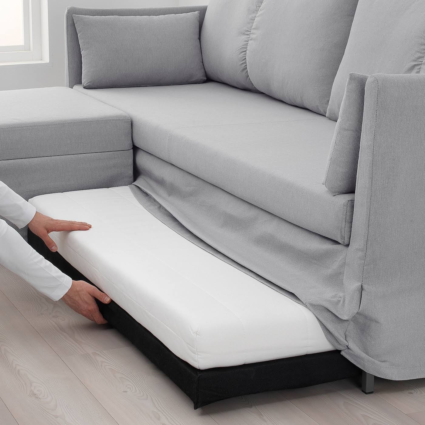 IKEA - SANDBACKEN Sleeper Sectional, 3-seat, Frillestad Light Gray, Width: 83 1/2
