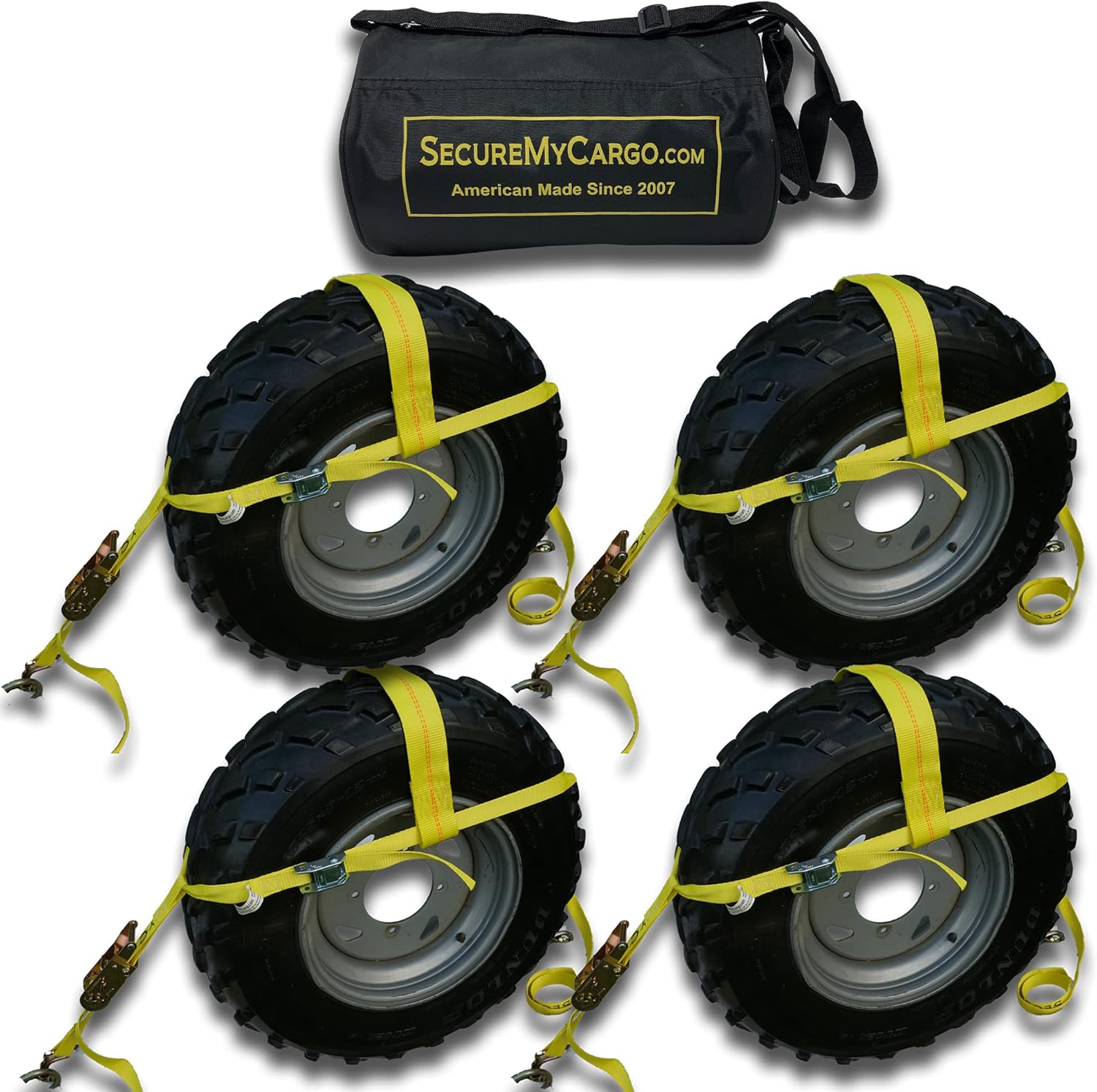 SecureMyCargo ATV/UTV/Tractor Wheel Net (4, Lime Green)