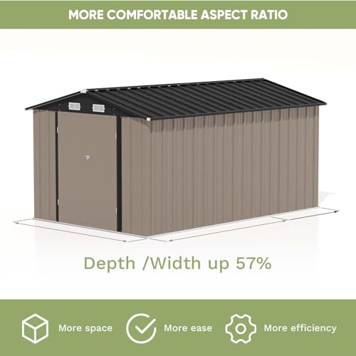 Patiowell 3 x 3 FT Outdoor Storage Shed,Small Garden Tool Storage Shed with Sloping Roof and Single Lockable Door, Outdoor Shed for Backyard Garden Patio Lawn, Grey