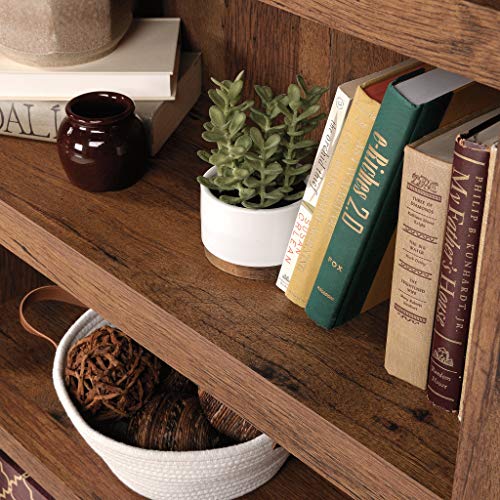 Sauder 5 Tier Book Shelf Wooden Bookcase Multipurpose Bookshelf for Home Office, Living Room, in Chalked Chestnut