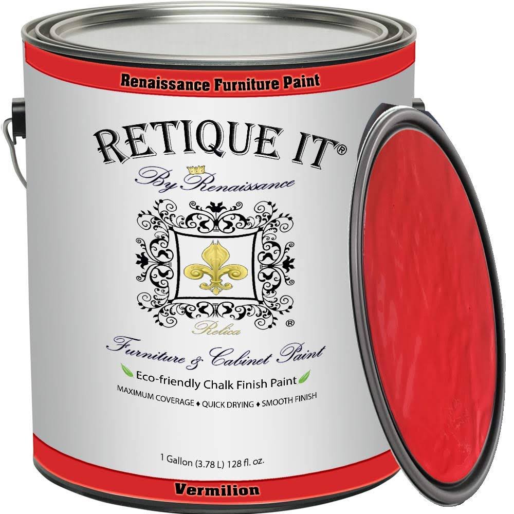 Retique It Chalk Finish Paint by Renaissance - Non Toxic, Eco-Friendly Chalk Furniture u0026 Cabinet Paint - 128oz (Gallon), Ver