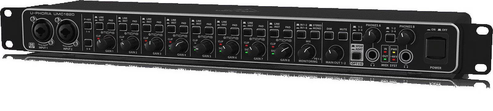 Behringer U-PHORIA UMC1820 Audiophile 18x20, 24-Bit/96 kHz USB Audio/MIDI Interface with MIDAS Mic Preamplifiers - Curated Treasures Market