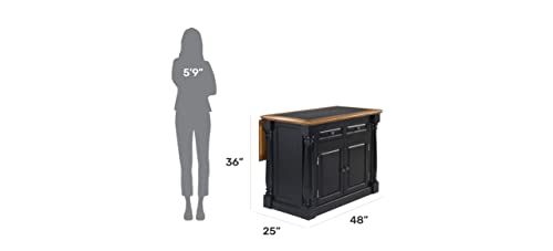 Monarch Black/Distressed Oak Kitchen Island by Home Styles
