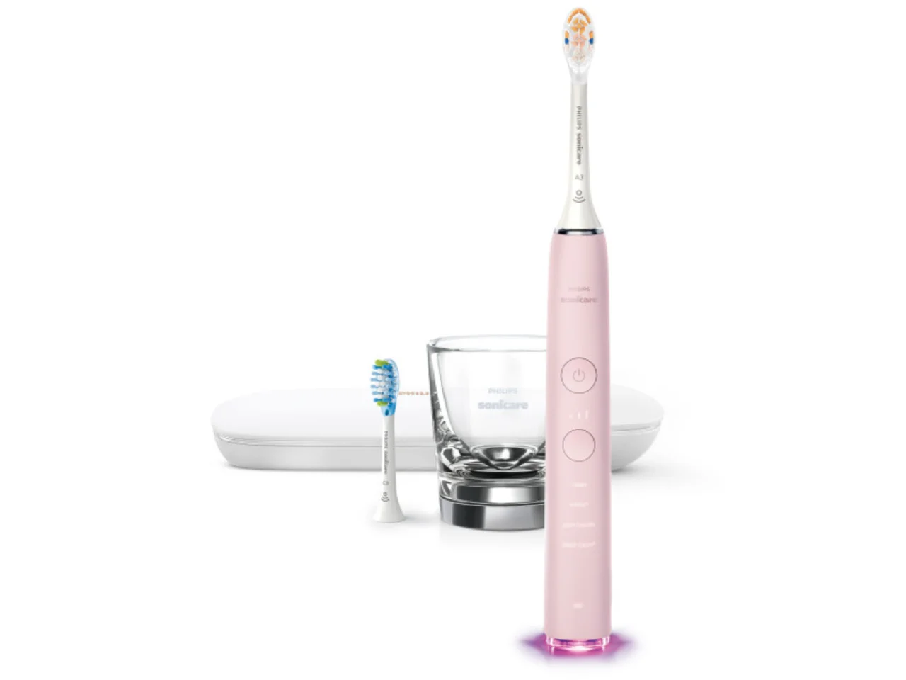 Philips Sonicare DiamondClean Smart 9300 Electric Toothbrush, Sonic Toothbrush with App, Pressure Sensor, Brush Head Detection, 4 Brushing Modes and 3 Intensity Levels, Pink, (HX9903/25) - Curated Treasures Market