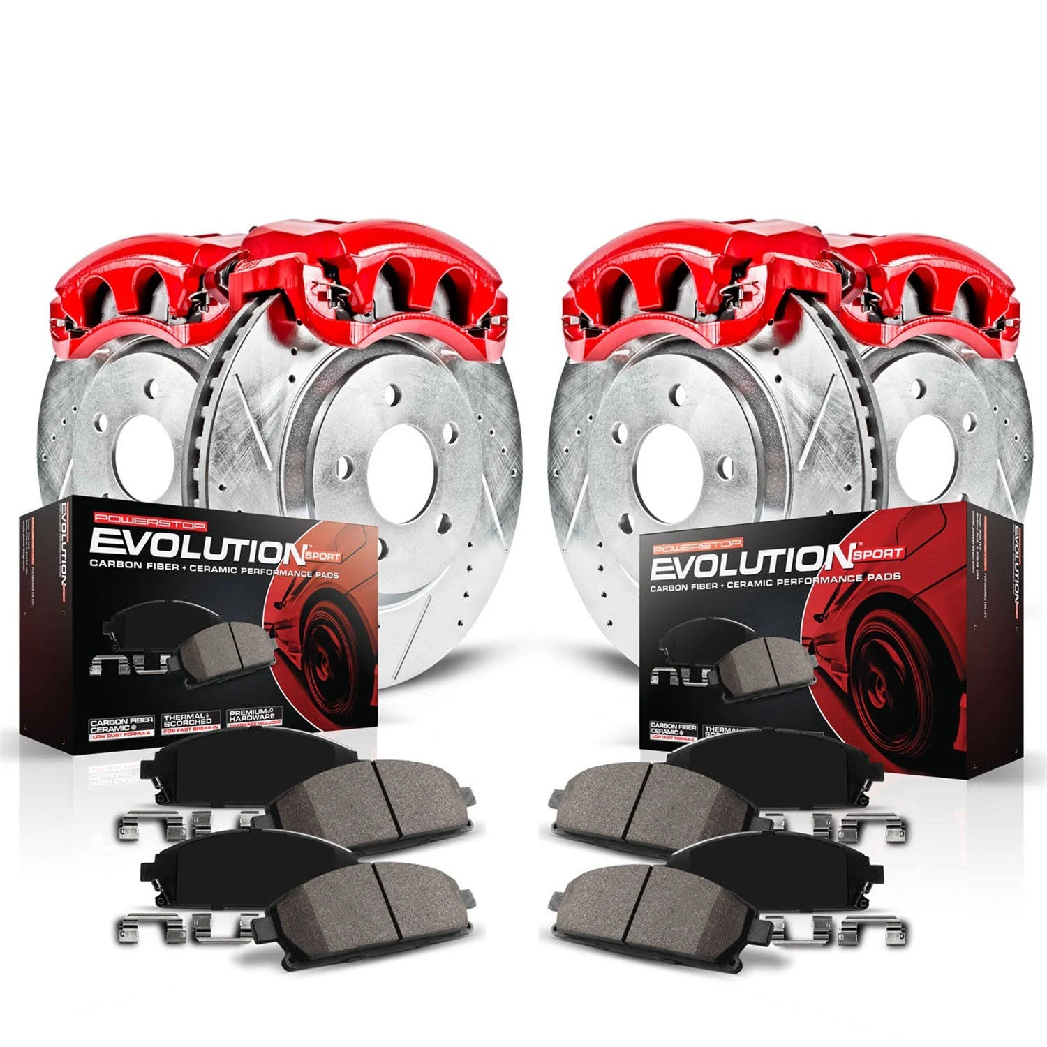 Power Stop Z23 Front and Rear Brake Kit with Calipers KC1302