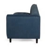GDF Studio Konnor Contemporary Fabric 7 Seater Sectional Sofa, Navy Blue and Dark Brown