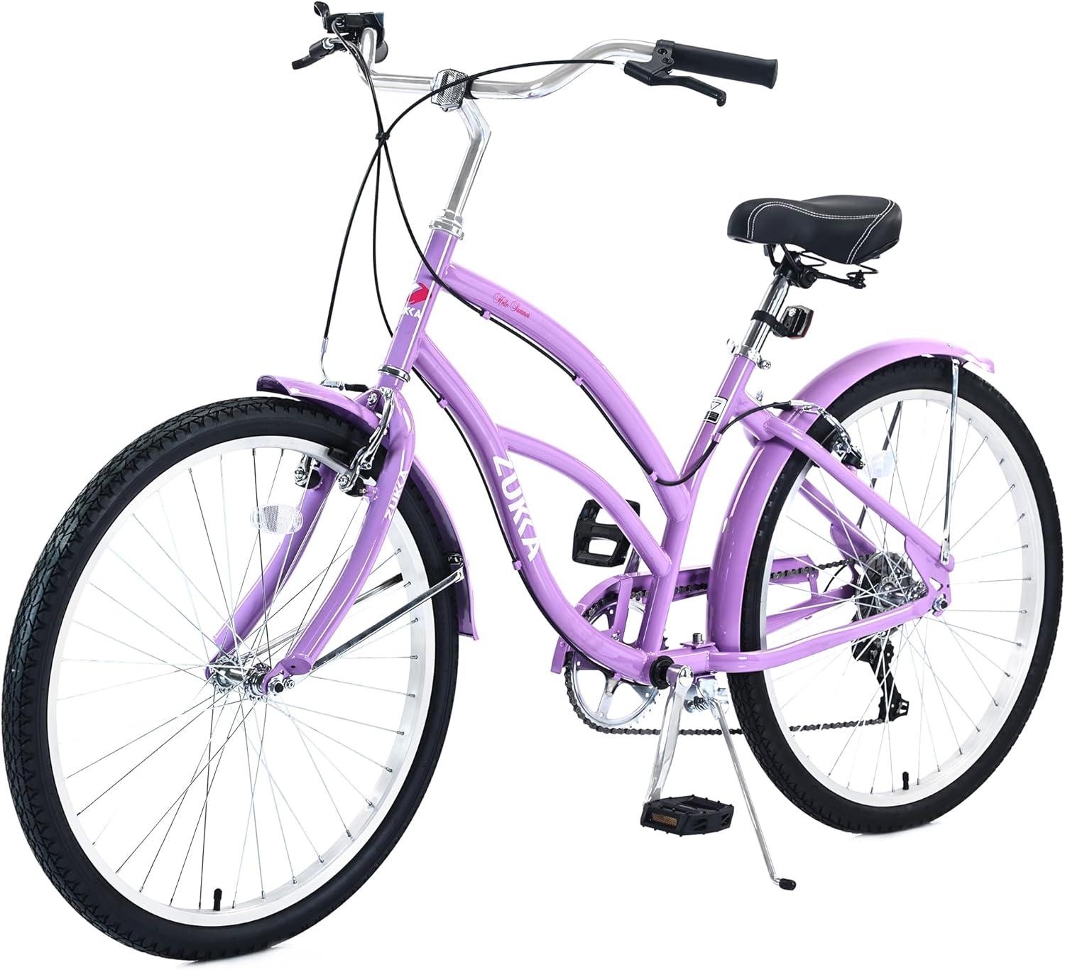 26 Inch Beach Cruiser Bike Beach Bike 7 Speeds Steel Frame Bicycle for Adult Women Femal Lady,Multiple Colors