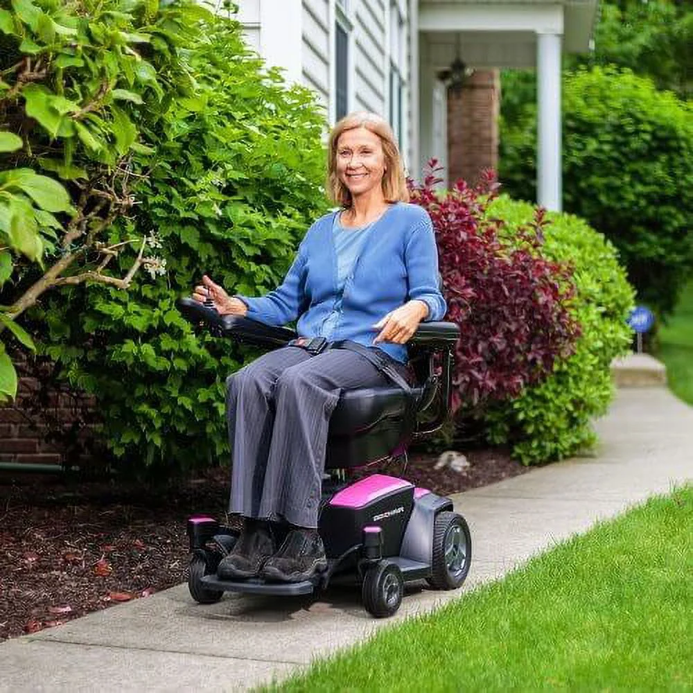 New GO CHAIR Pride Mobility Travel Electric Powerchair + 18AH batteries upgrade (Citrine Yellow)