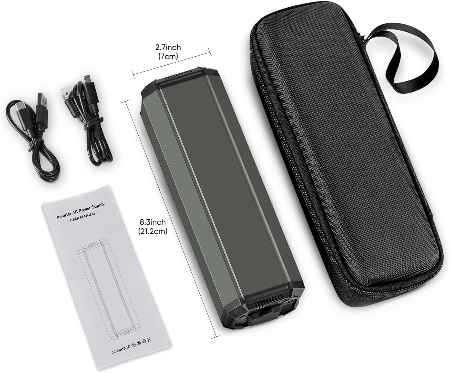 Portable Laptop Power Bank with AC Outlet,31200mAh/100W, Travel Laptop Charger,USB Dual- Output Battery,Compatible with Mobile Phone,MacBook,Game Player for Outdoor Battery Backup Power