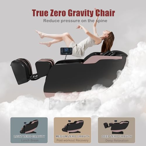 Artist hand Massage Chair Full Body, Zero Gravity Massage Chair, Dual Core SL-Track Massage Recliner Chair with 12 Modes, Bluetooth Speakers, Full Body Airbag Compression, Heating, Foot Rollers, Black