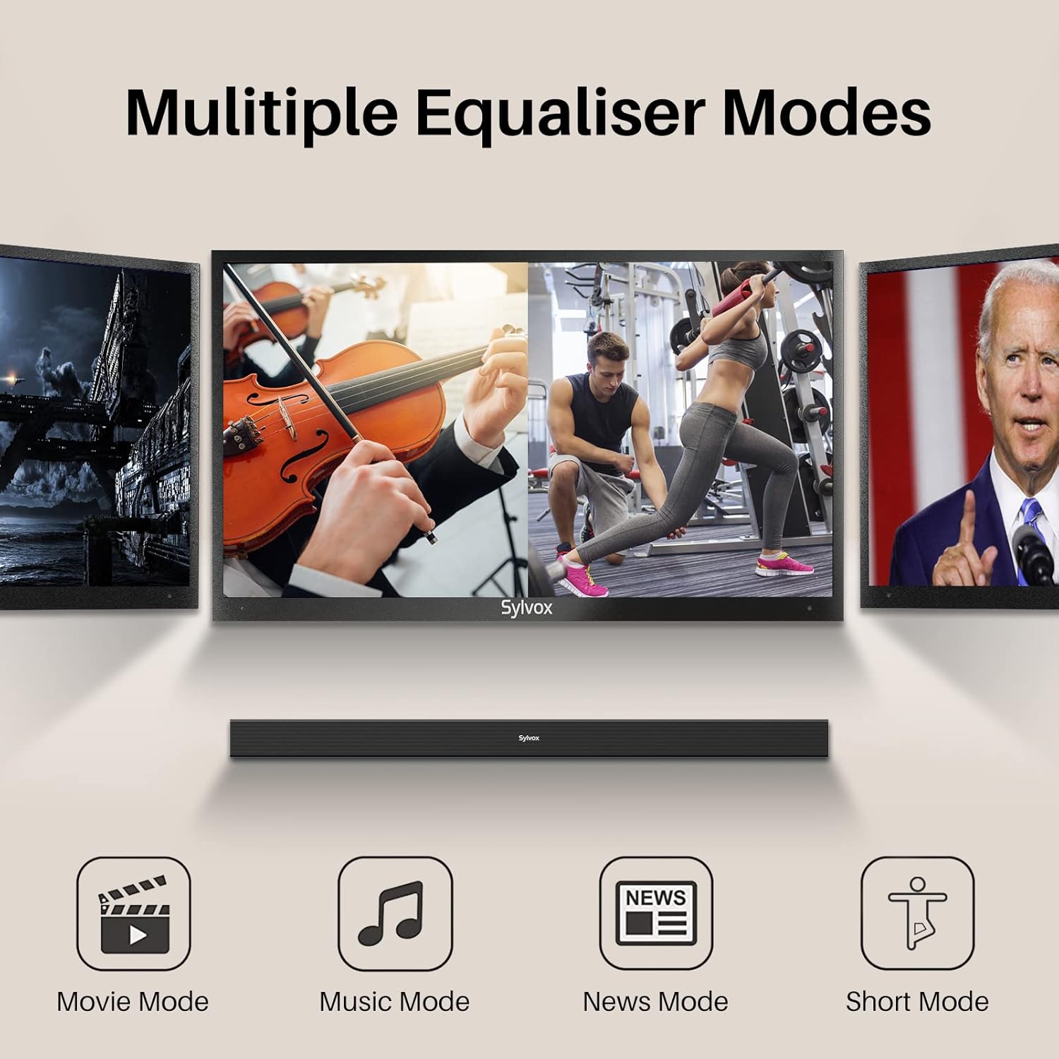 SYLVOX Outdoor TV with Soundbar, 4K QLED Outdoor TV 43" 2000 Nits Full Sun, Outdoor Smart Television with Voice Control & Chromecast Built-in, IP55 Weatherproof TV for Outside (Pool Pro QLED Series)