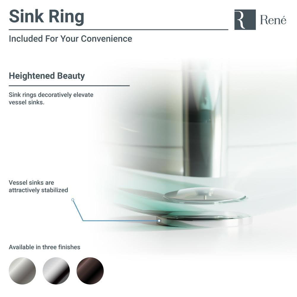 Rene R5-5003-CER-R9-7001 16-1/2x22 Glass Vessel Bathroom Sink with Vessel Faucet Cerulean / Chrome