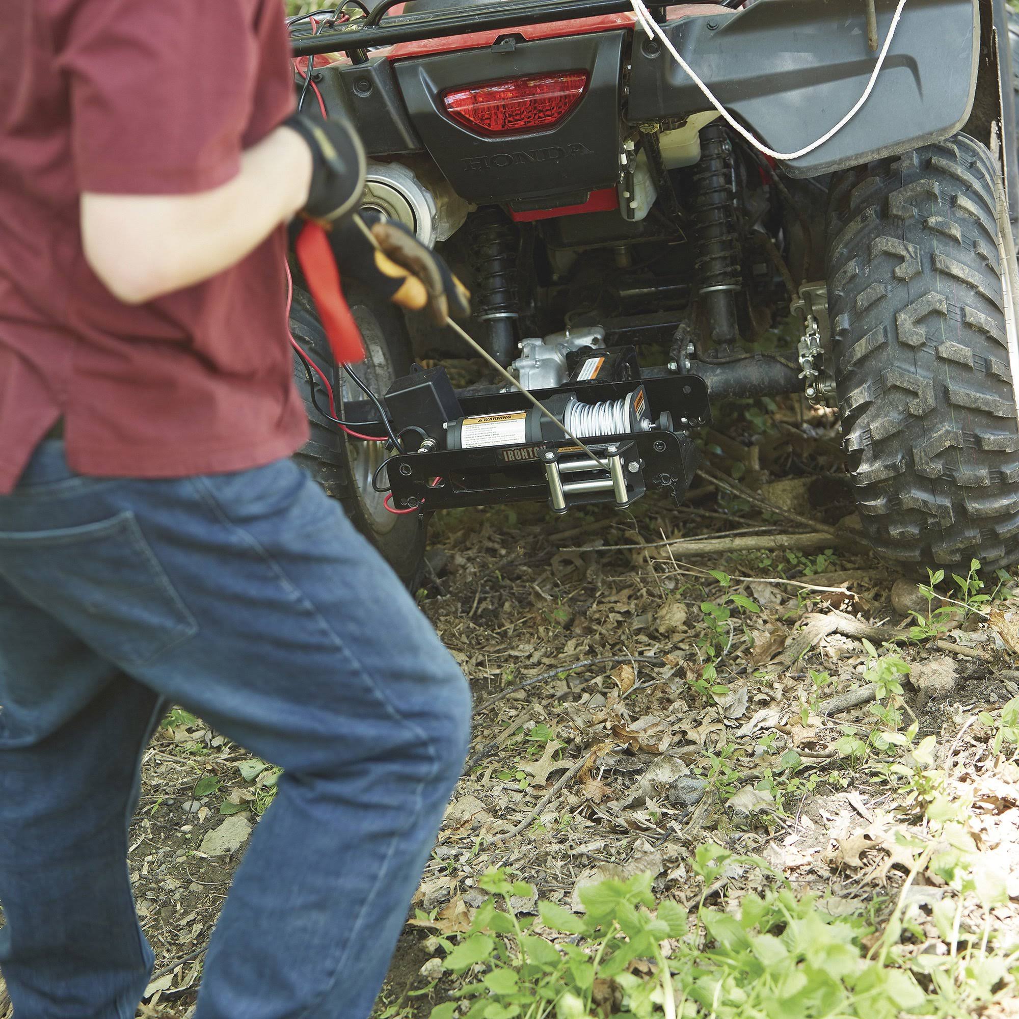 Ironton 12 Volt DC Powered Electric ATV Winch - 2,500-lb. Capacity, Steel Wire Rope 21601001