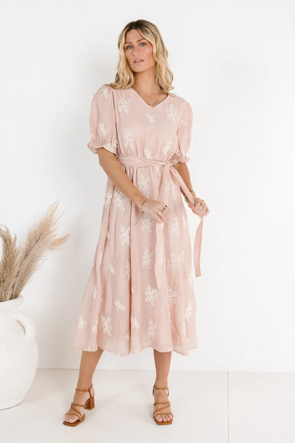 Gloria Embroidered Midi Dress