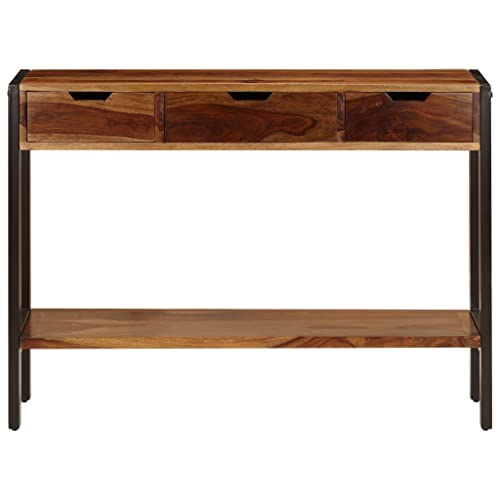 Sideboard with 3 Drawers 43.3"x13.8"x29.5" Solid Sheesham Wood,Sheesham Wood Sideboard with Drawers for Dining Room Storage and Organization Home & Kitchen Storage Furniture