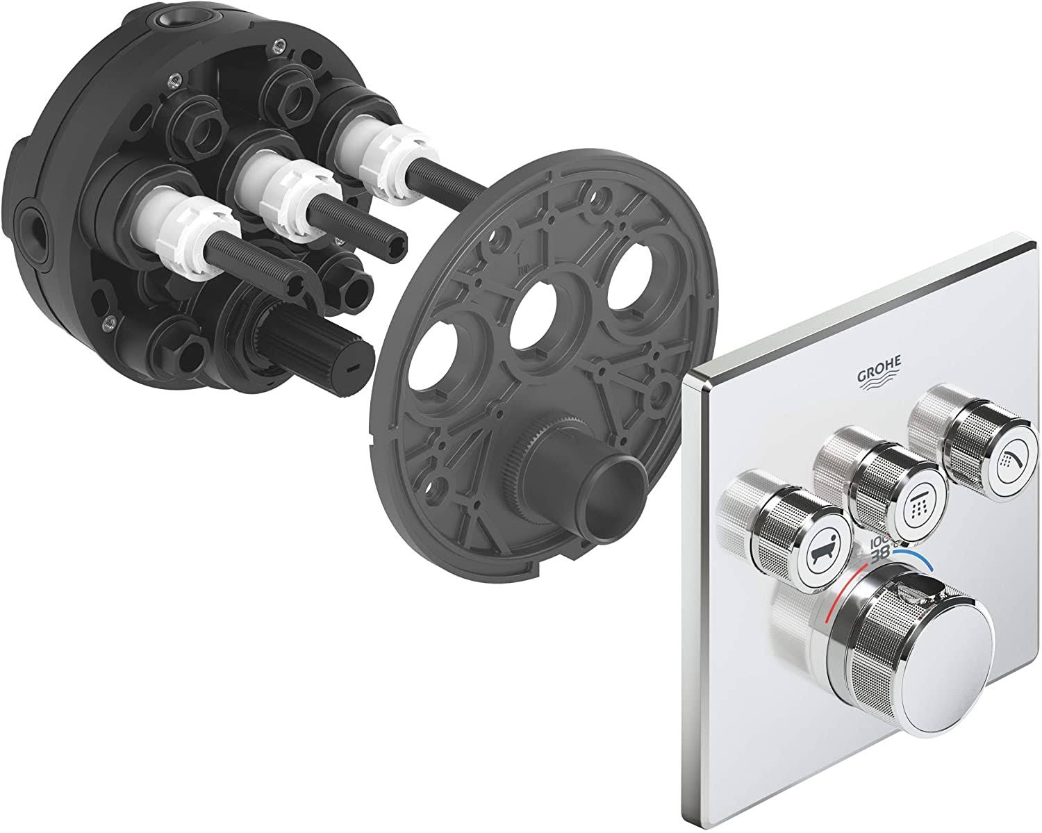 Grohe 29142000 Grohtherm SmartControl Triple Function Thermostatic Trim with Control Module - Starlight Chrome