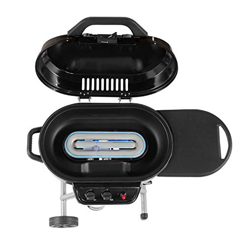Coleman RoadTrip 225 Portable Stand-Up Propane Grill, Gas Grill with Push-Button Starter, Folding Legs & Wheels, Side Table, & 11,000 BTUs of Power for Camping, Tailgating, Grilling & More