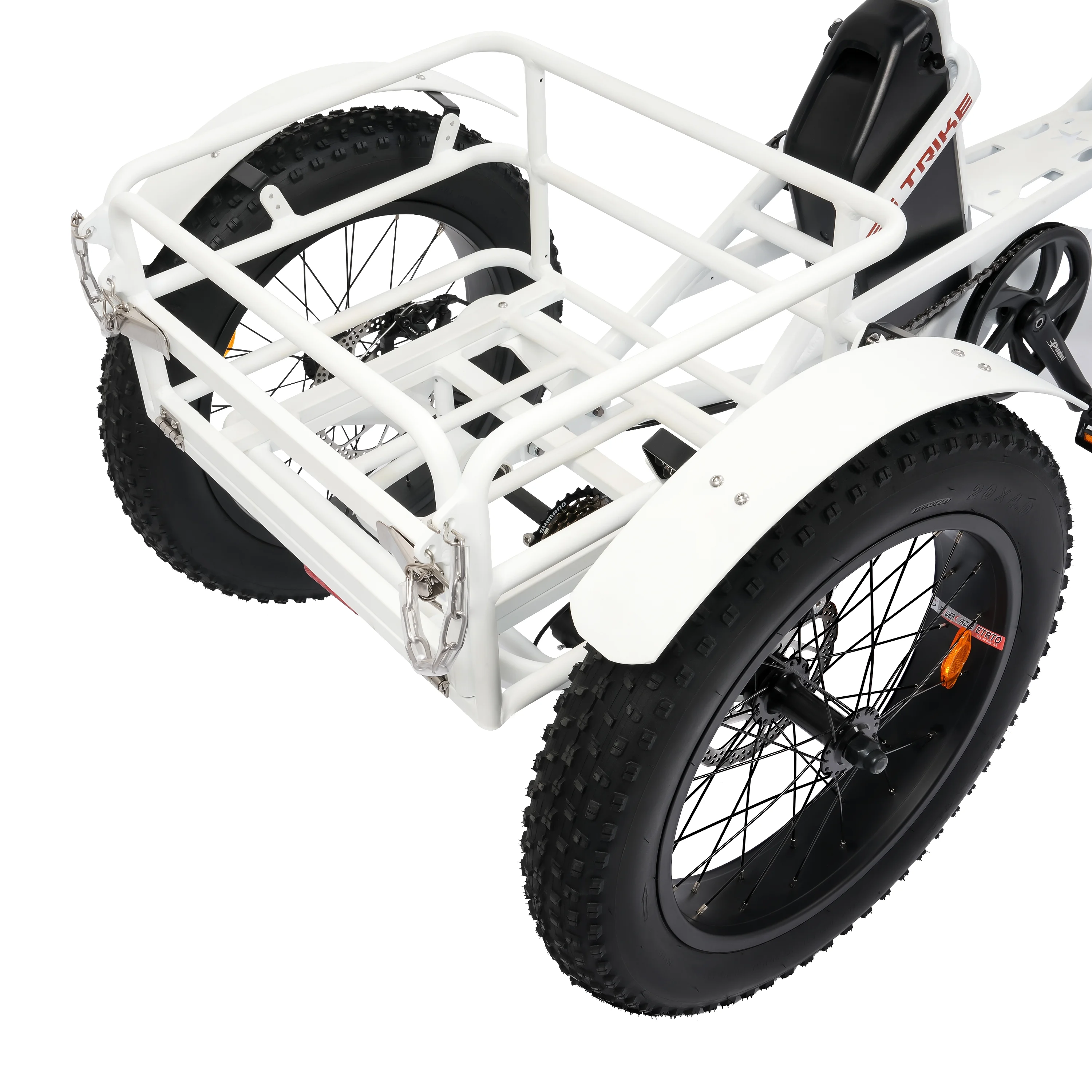 ECOTRIC Electric Tricycle Fat Tire for Adults with Basket, 750W 48V Battery, 3 Wheel Step-Thru E-trike White