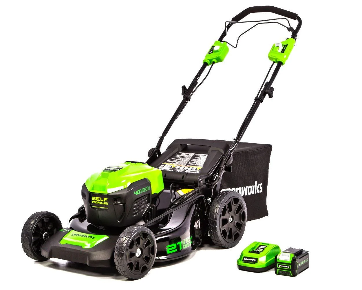 Greenworks 21 40V Self-Propelled Lawn Mower with 5.0 Ah Battery & Charger 2516402
