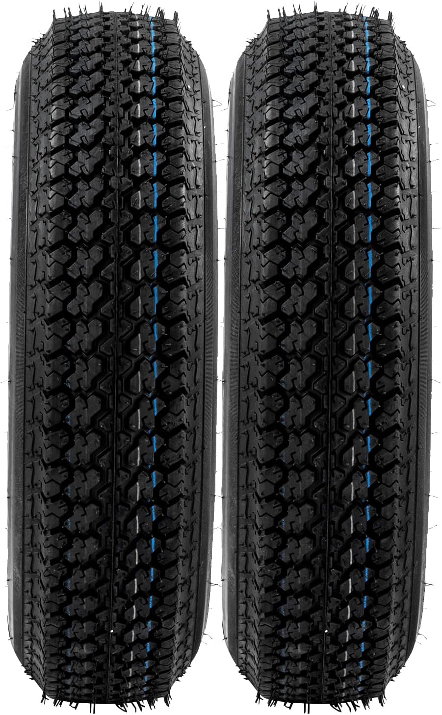 Set of 2 ST175/80D13 Trailer Tire Rim 13" White Spoke Trailer Wheel with bias ST175-80D/13 Tire Mounted (5x4.5) bolt circle