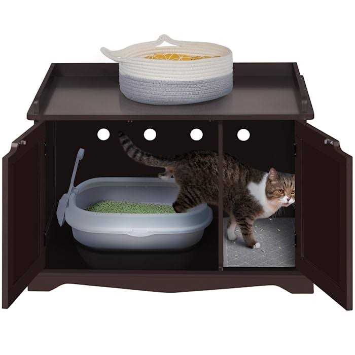 Topeakmart Decorative Espresso Furniture Hidden Washroom Cat Litter Box - Pet Supplies online store