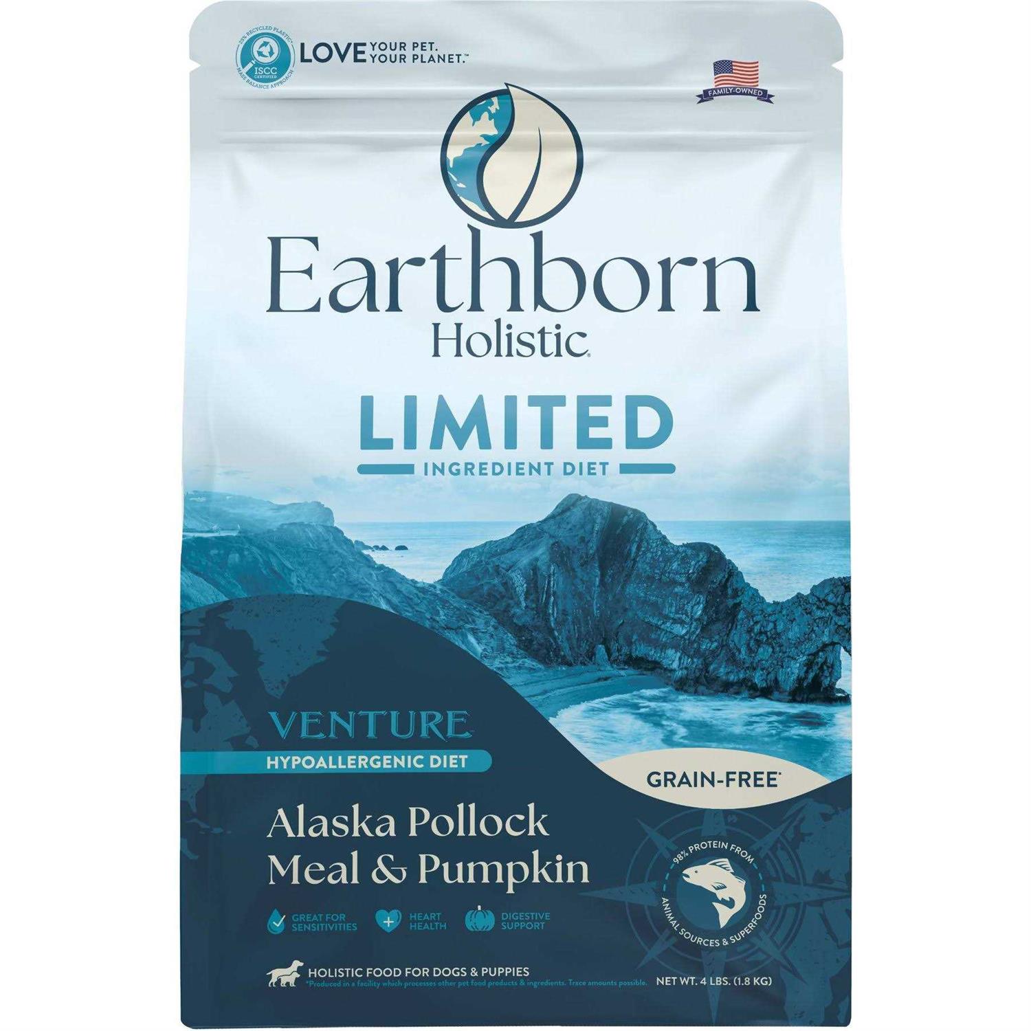 Earthborn Holistic Venture Limited Ingredient Alaska Pollock Meal &amp; Pumpkin Grain-Free Dry Dog Food - Pet Supplies online store