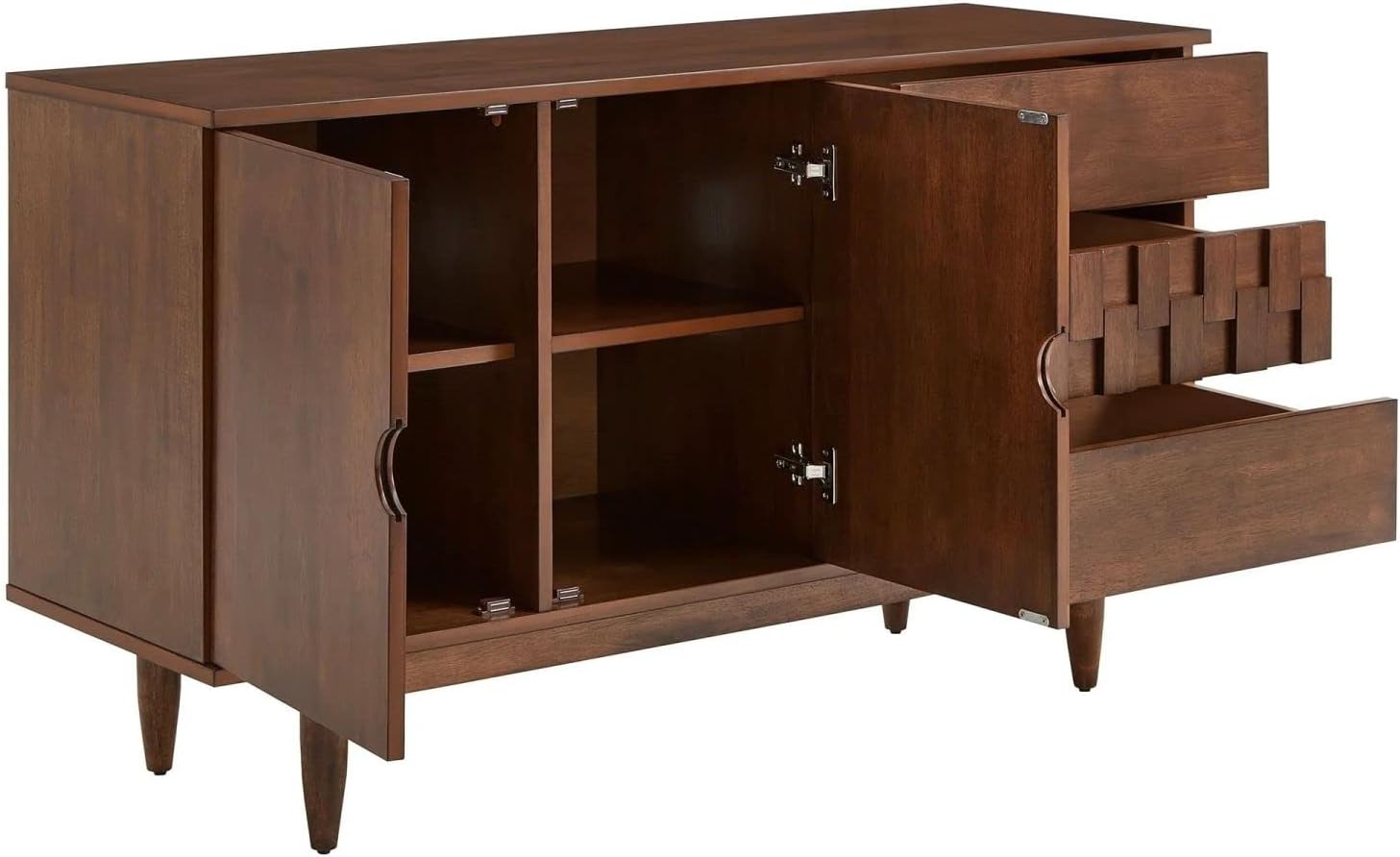 Mid Century Modern Sideboard Suitable for Kitchen Areas, Dining and Living Rooms. Storage Cabinet Buffet Table Features FMLR-624453 0