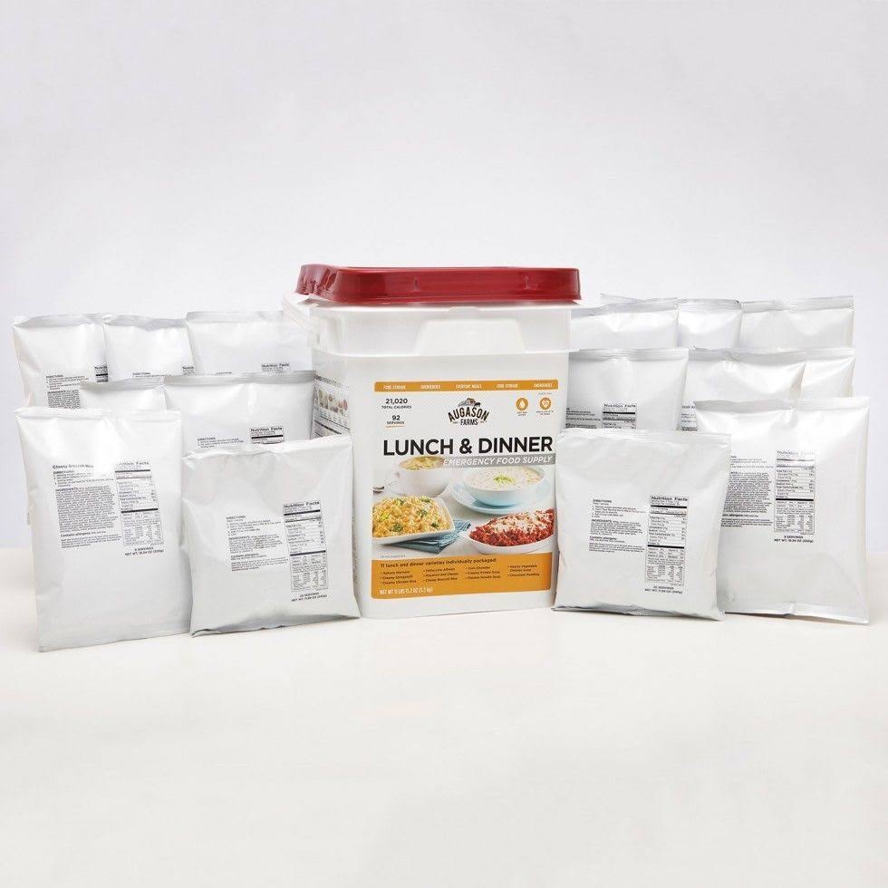 Augason Farms Deluxe Food Variety 4-Pail Kit with Survival Gear