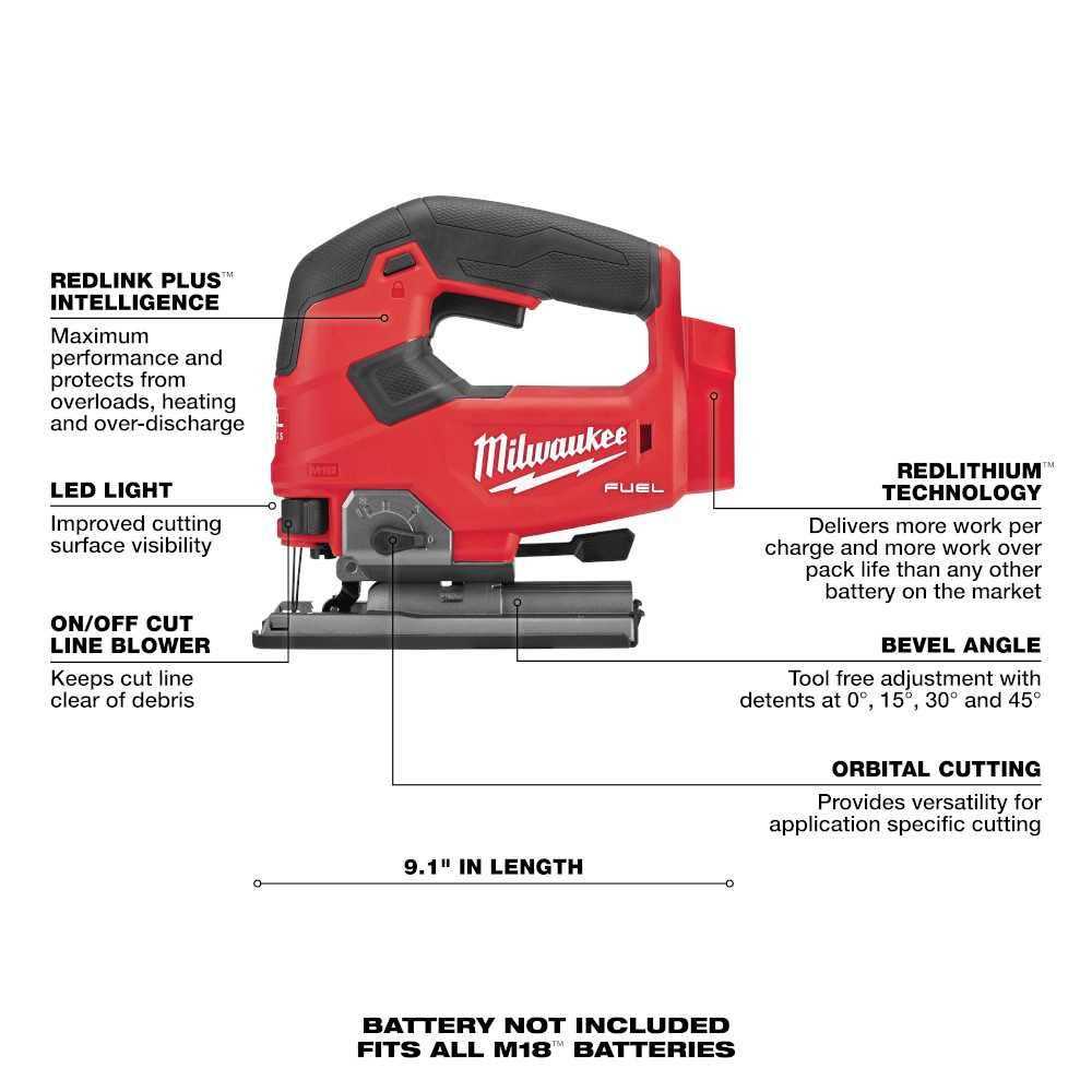 2737-20 Milwaukee M18 FUEL D-Handle Jig Saw - Shop Hardware Tools Online Store