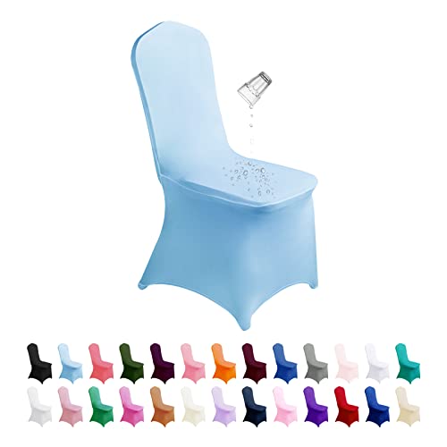 Waterproof Polyester Spandex Chair Cover (100PCS, Black) - Stretch Dining Chair Covers, Protector for Party, Banquet, Wedding Event, Hotel, Indoor/Outdoor Use